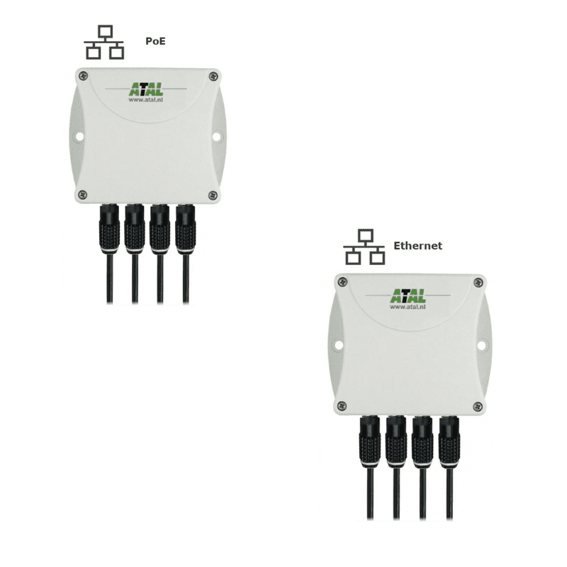 EPND-4S Ethernet monitoring systeem met 4 sensor aansluitingen voor temperatuur en RV
